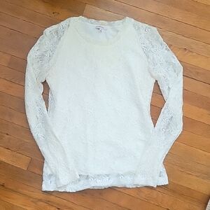 Sunday Best Lace Top, Size Medium, Ivory